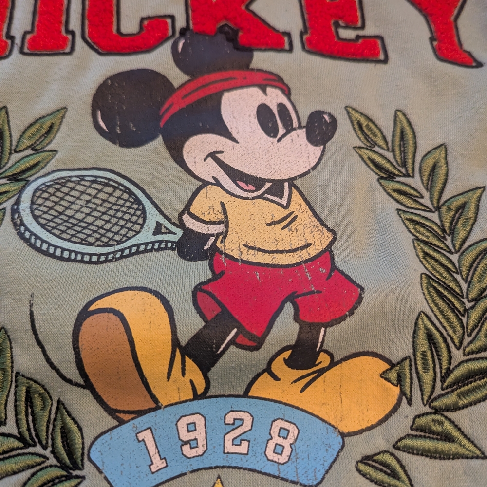 Disney Mickey Mouse & Co Crew Neck Long Sleeve Graphic Hoodie Green S - Picture 3 of 8